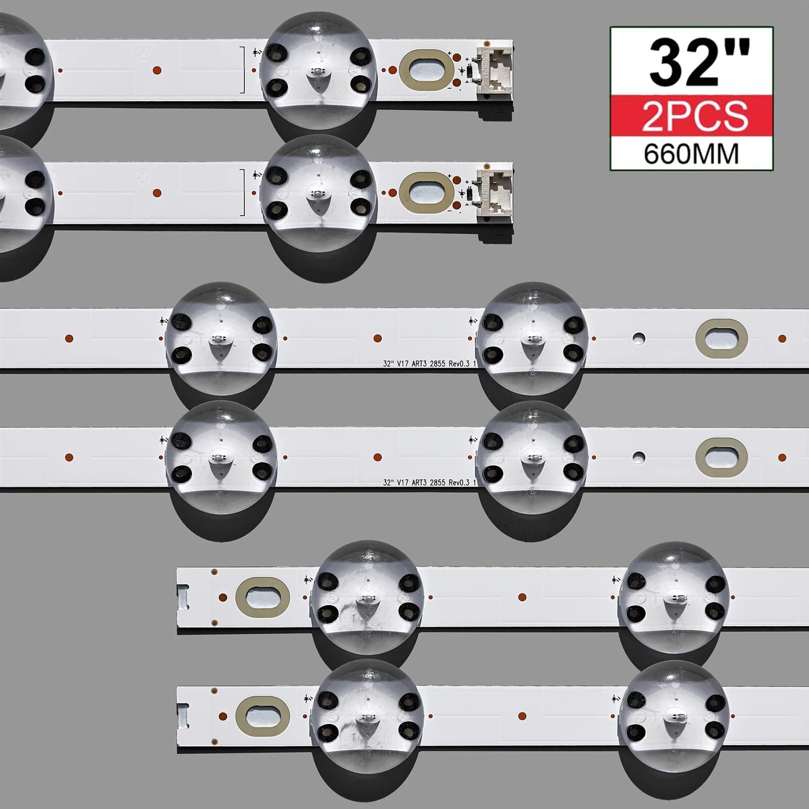 2 Stück/Los 8LED 660 mm LED-Hintergrundbeleuchtungsstreifen für 81,3 cm (32 Zoll) V17 32 ART3 2855