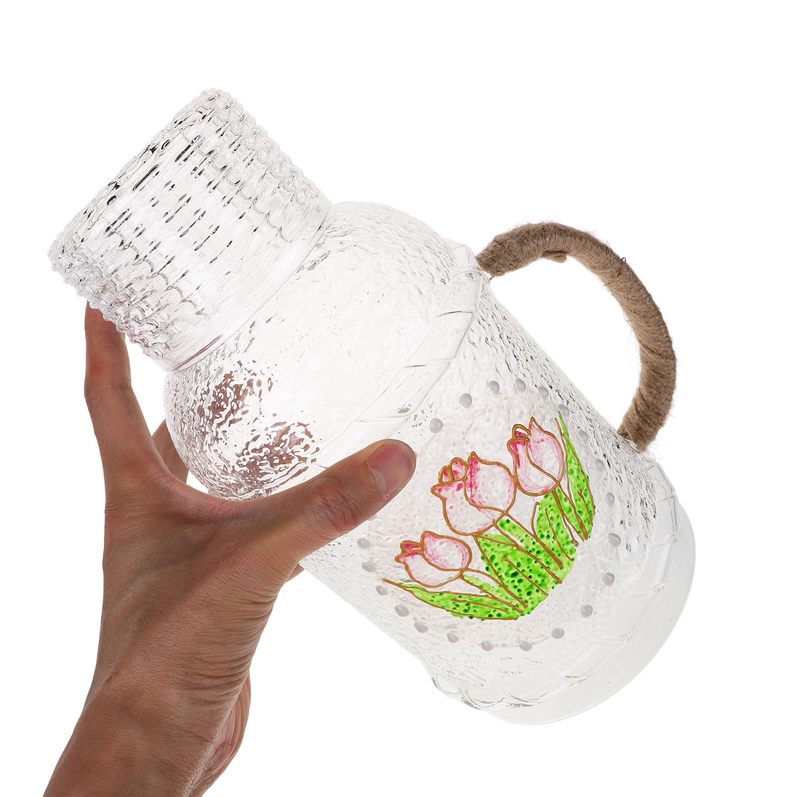 Jarra de Agua de Vidrio 2,2 L Tapa Resistente y Portátil