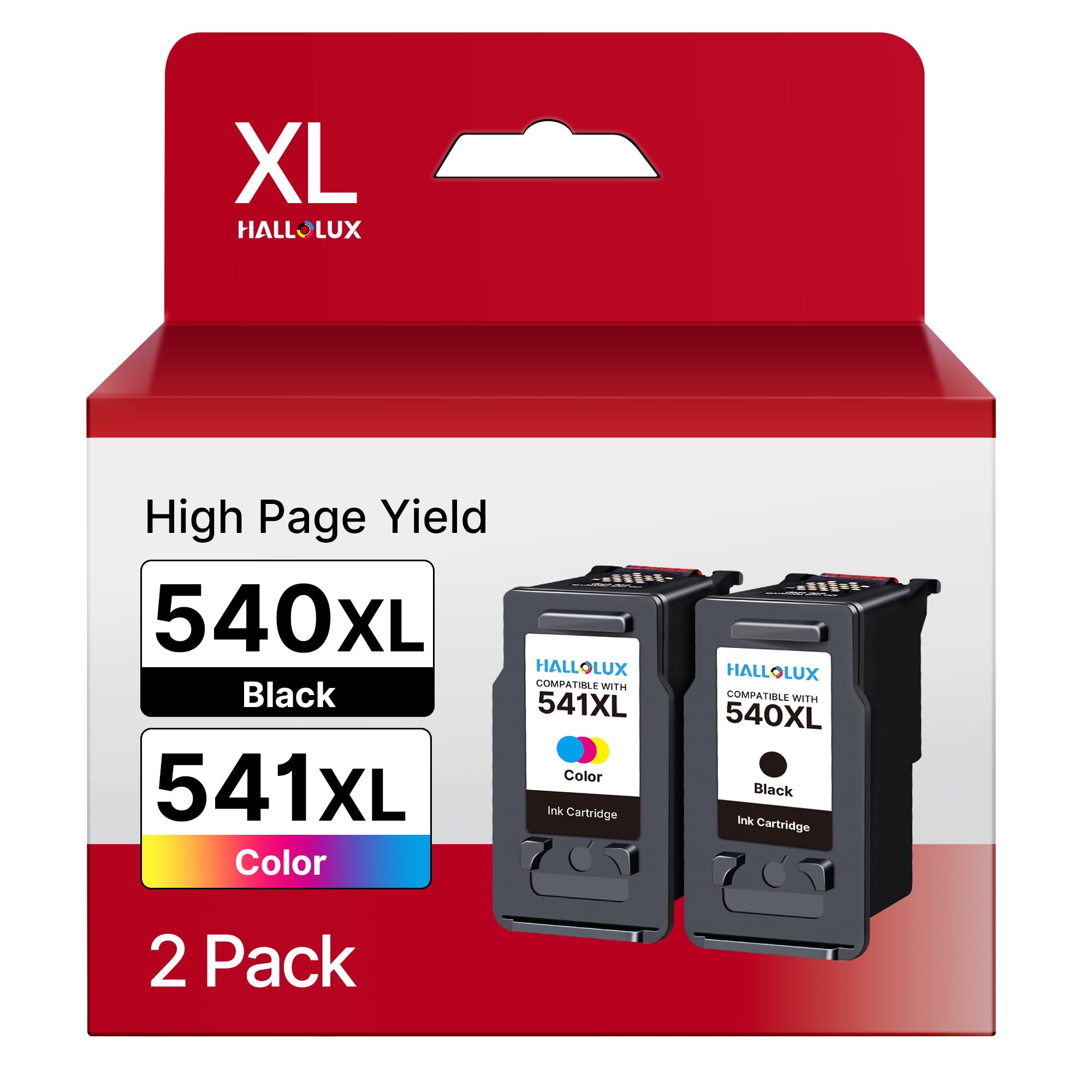 HALLOLUX 540XL 541XL Cartucce Compatibili per PG-540 XL CL-541 XL 2-Pack