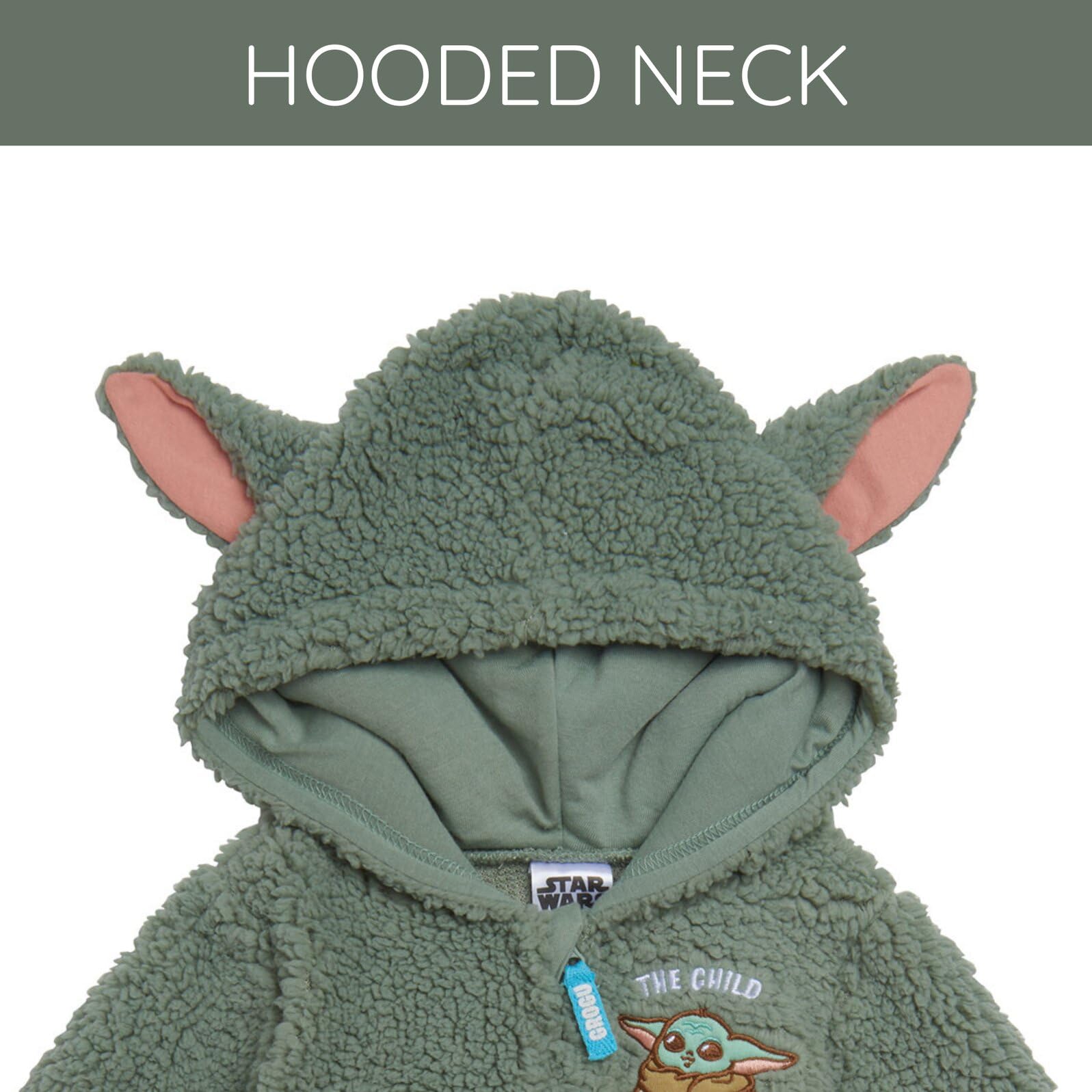 STAR WARS The Mandalorian Grogu - Tuta da cosplay in sherpa con cerniera, per neonati e bambini, 24 mesi