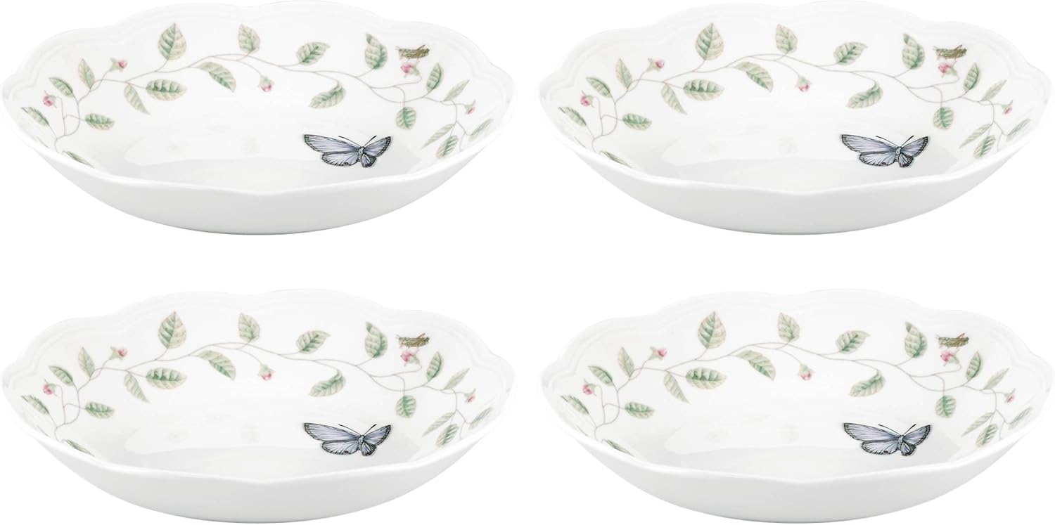 Lenox 792565 Butterfly Meadow 4Piece Pasta Bowl Set, Porcelain