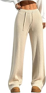 Pantalones de otoño para mujer, pantalones holgados de pierna ancha, cómodos pantalones de descanso, pantalones de yoga, entrenamiento, pantalones de punto, trajes de otoño 2025