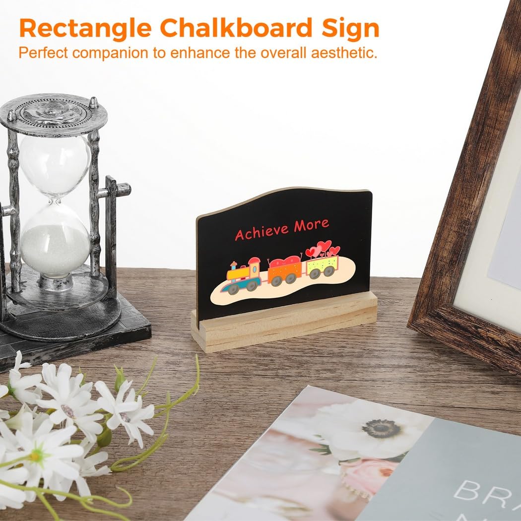 Mini-Kreidetafel-Schilder aus Holz, doppelseitige Tischetiketten mit Ständer, Kreidetafeln mit wasserbasierten Stiften und Reinigungstüchern für Hochzeiten und Partys, 20 Stück