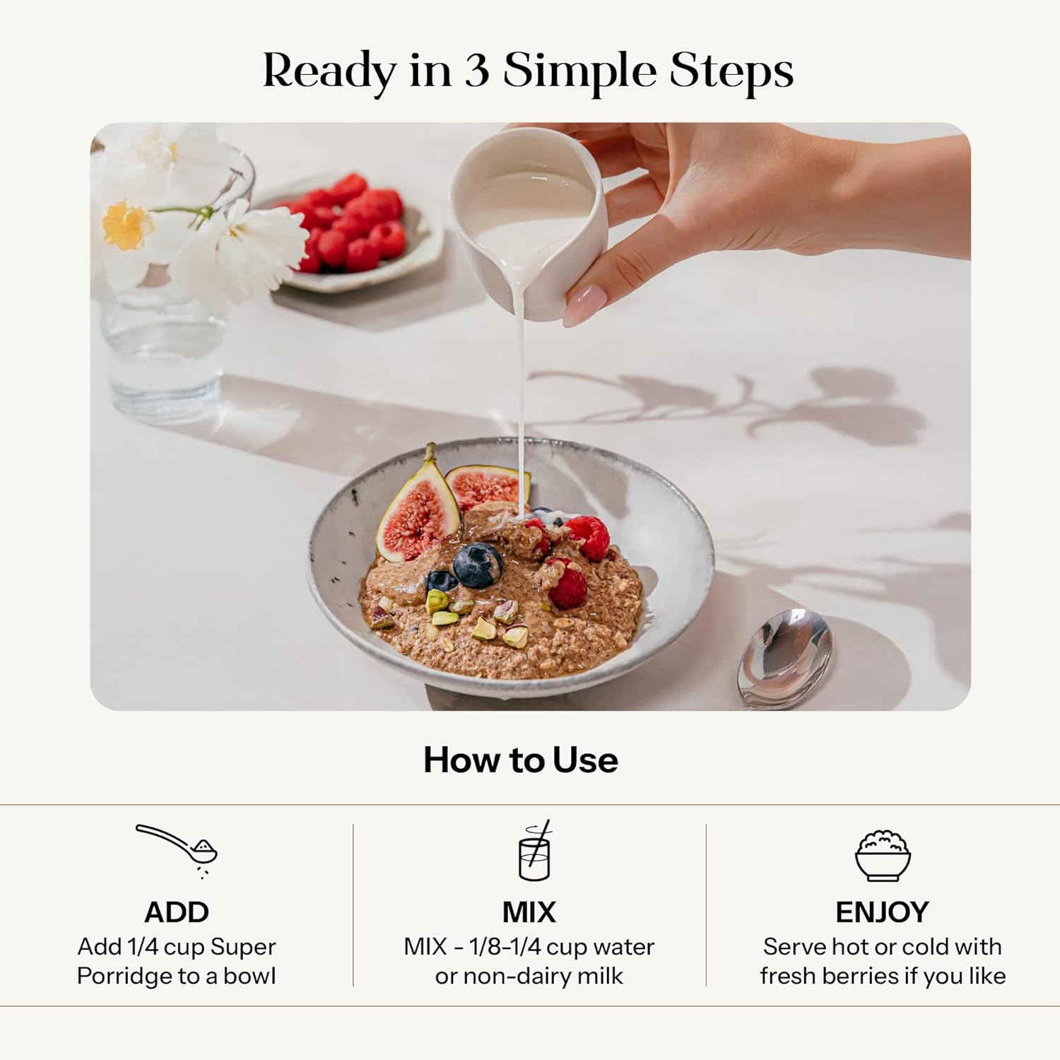 Kroma Super Porridge, 9 Servings, Gluten Free, Chocho Plant Protein, Vegan Superfood Breakfast Cereal with Hemp Seeds, Cinnamon, Oats, Coconut, Healthy Fiber, and Other Organic Ingredients, 9 Servings