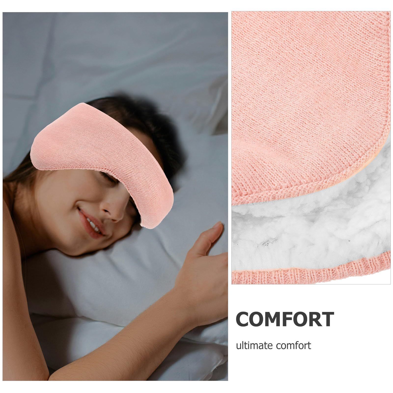 Healeved Noise Cancelling Sleep Ear Muffs for Bed Soft Fleece Ear Covers Comfortable Elastic Headband for Travel Study and Sleep 9.8X4.3X0.8 Inches - Image 3