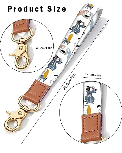 Miniatura 2 de Llavero con cordón de muñeca para mujeres y niñas, correa de mano de piel sintética duradera para llaves, llaves de automóvil, tarjeta de