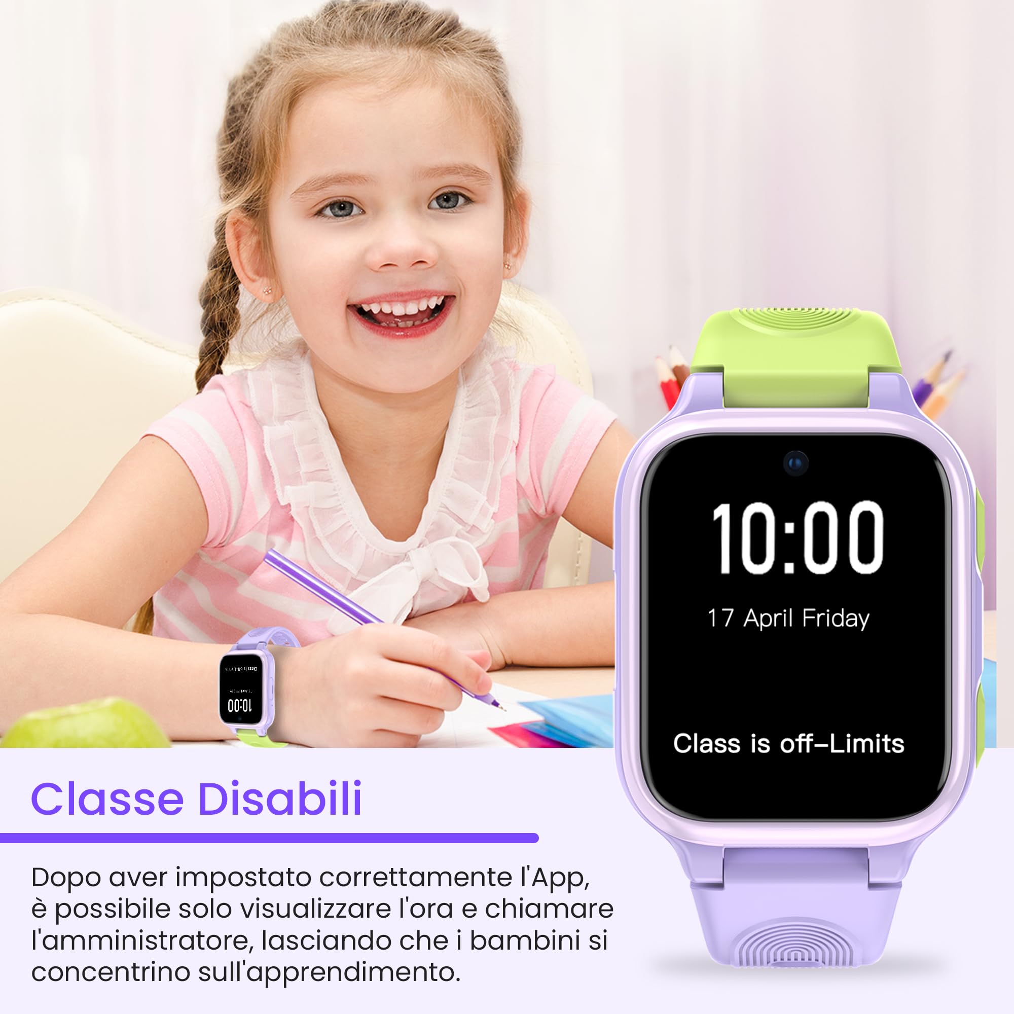 K9 Smartwatch Bambini AI, Orologio Smartwatch Bambini con GPS e Telefono,AMOLED da 1,78'' per bambini con 4G videochiamata, Sveglia, Modalità scuola, Impermeabile IP68,Adolescenti dai 6