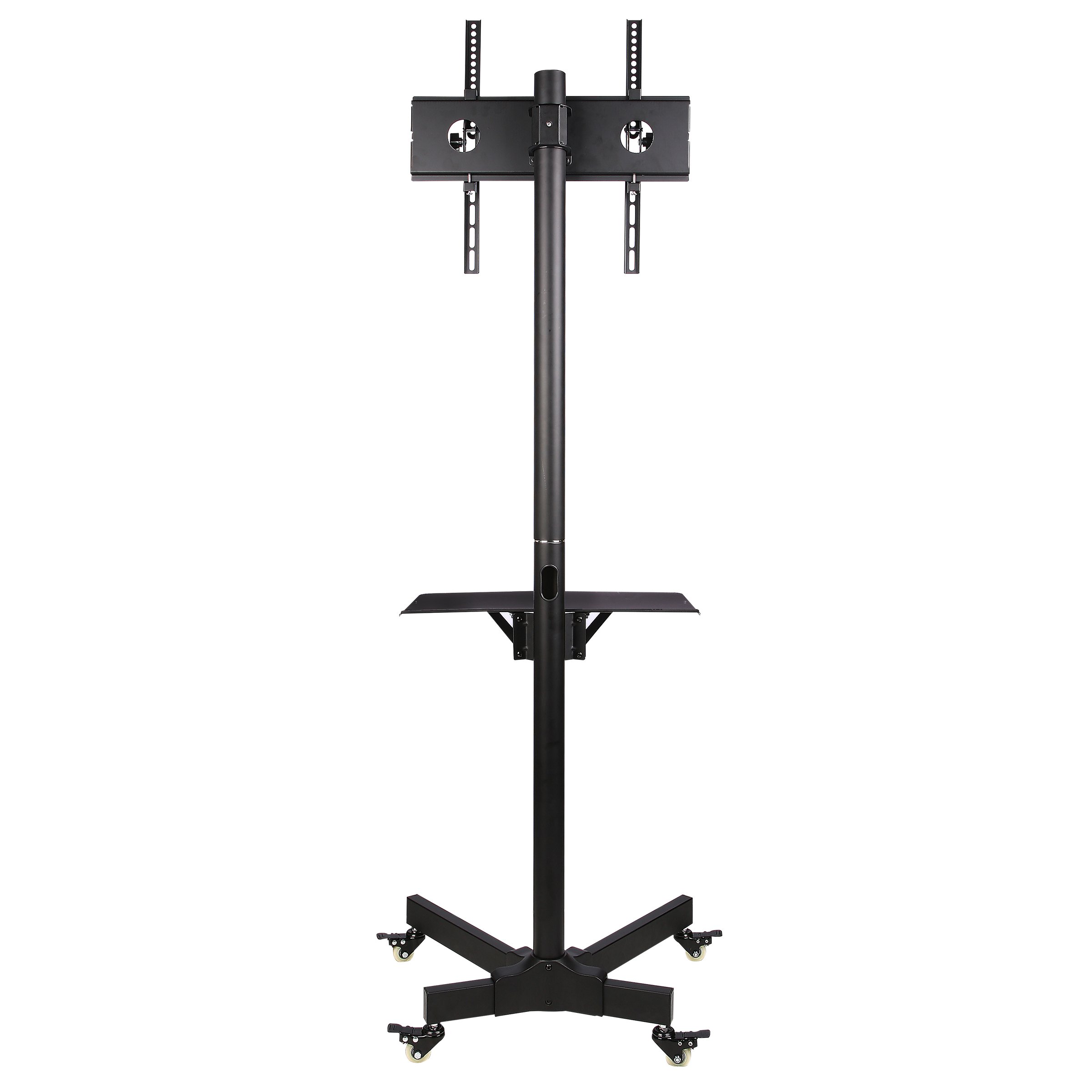 Ergosolid Falco-24 - Soporte de Suelo para TV, con Ruedas para Pantallas LCD LED y TV Curvas de 23"-55", Capacidad de Carga 25 kg, Negro