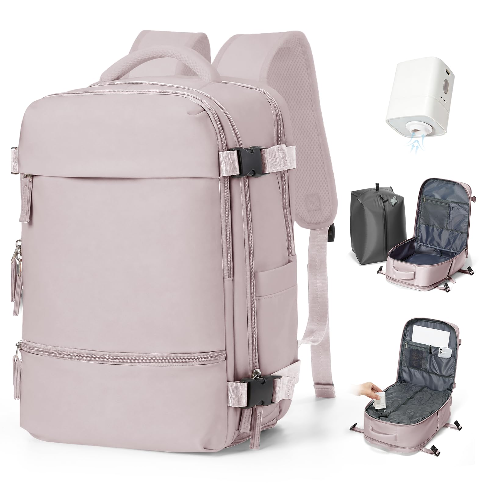 SZSYCN Zaino da Viaggio con Sottovuoto Ryanair 40x30x20 Sottovuoto con Pompa Borse da Cabina per Ryanair 40x20x25 Bagaglio a Mano Easyjet 45x36x20 Zaino Casual Borsa per Computer Portatile