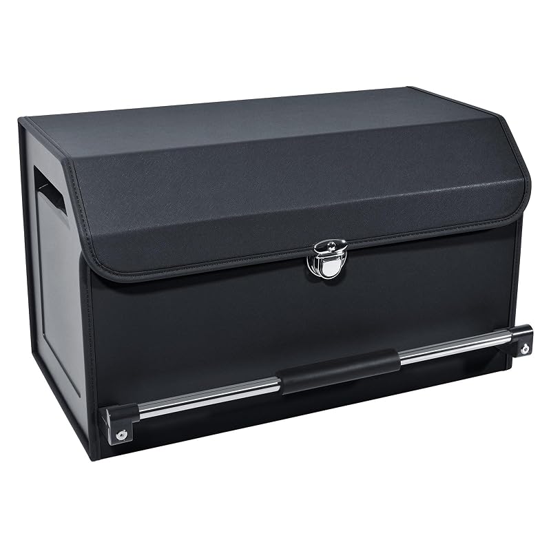 Organizador de Porta-Malas em Couro Sintético com Tampa, Divisória Móvel e 45 L Generic Preto