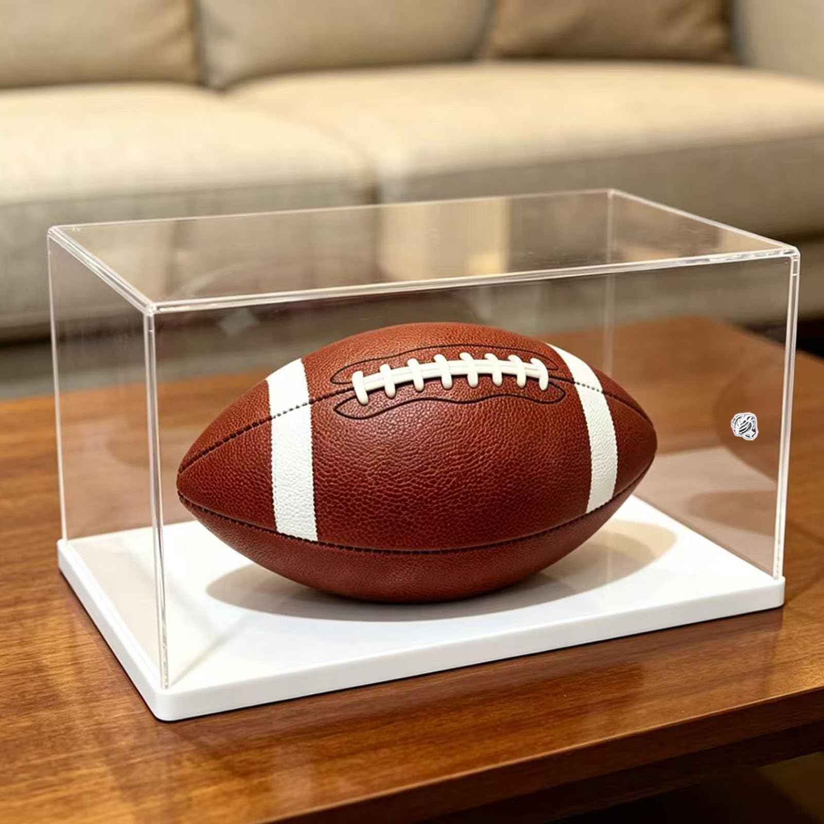 Vitrina de Acrílico Vitrina Acrílica Alargada para Balones de Fútbol Orientación Intercambiable, Muebles Organizadores Rectangulares Exhibir Miniaturas Maquetas Barcos(45x25xH20cm/18x10x8in)