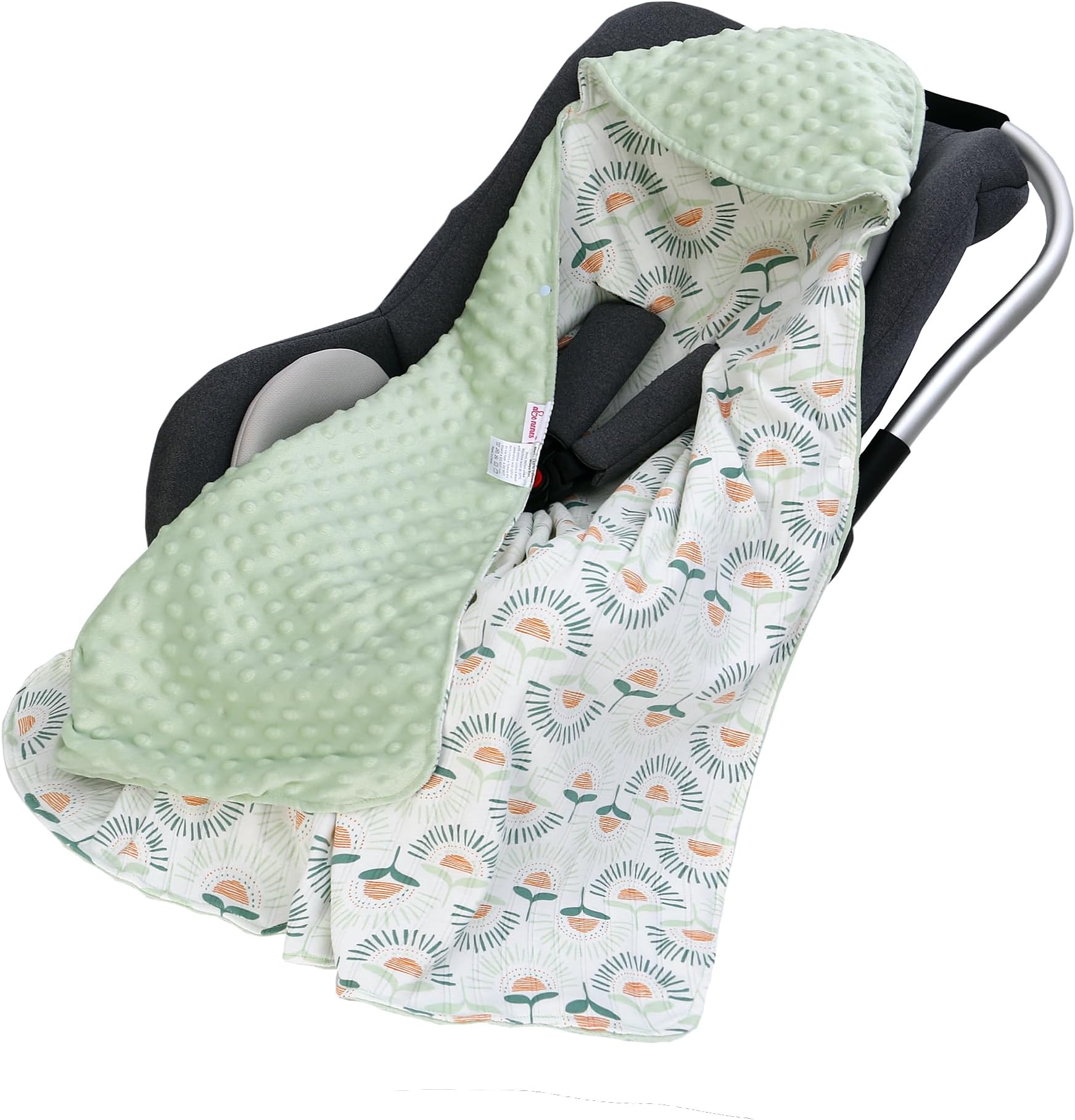 amo nenes Car Seat Blanket for Babies, Minky Dot Baby Car