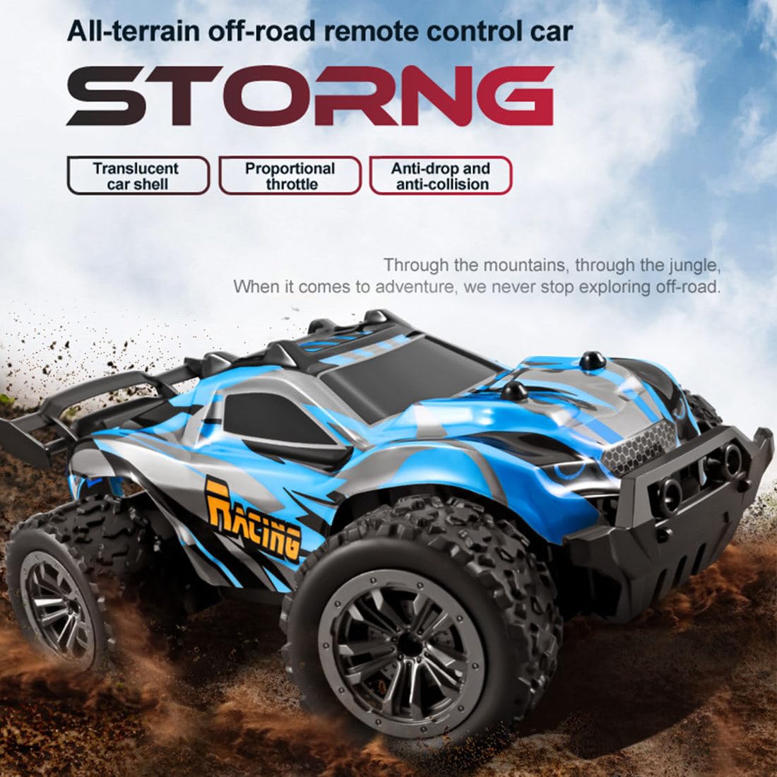 Samochód RC 1/20, 2,4 G, w pełni proporcjonalny RWD zdalnie sterowany samochód off-road, 20 km/h, zabawka dla dorosłych – wersja RTR