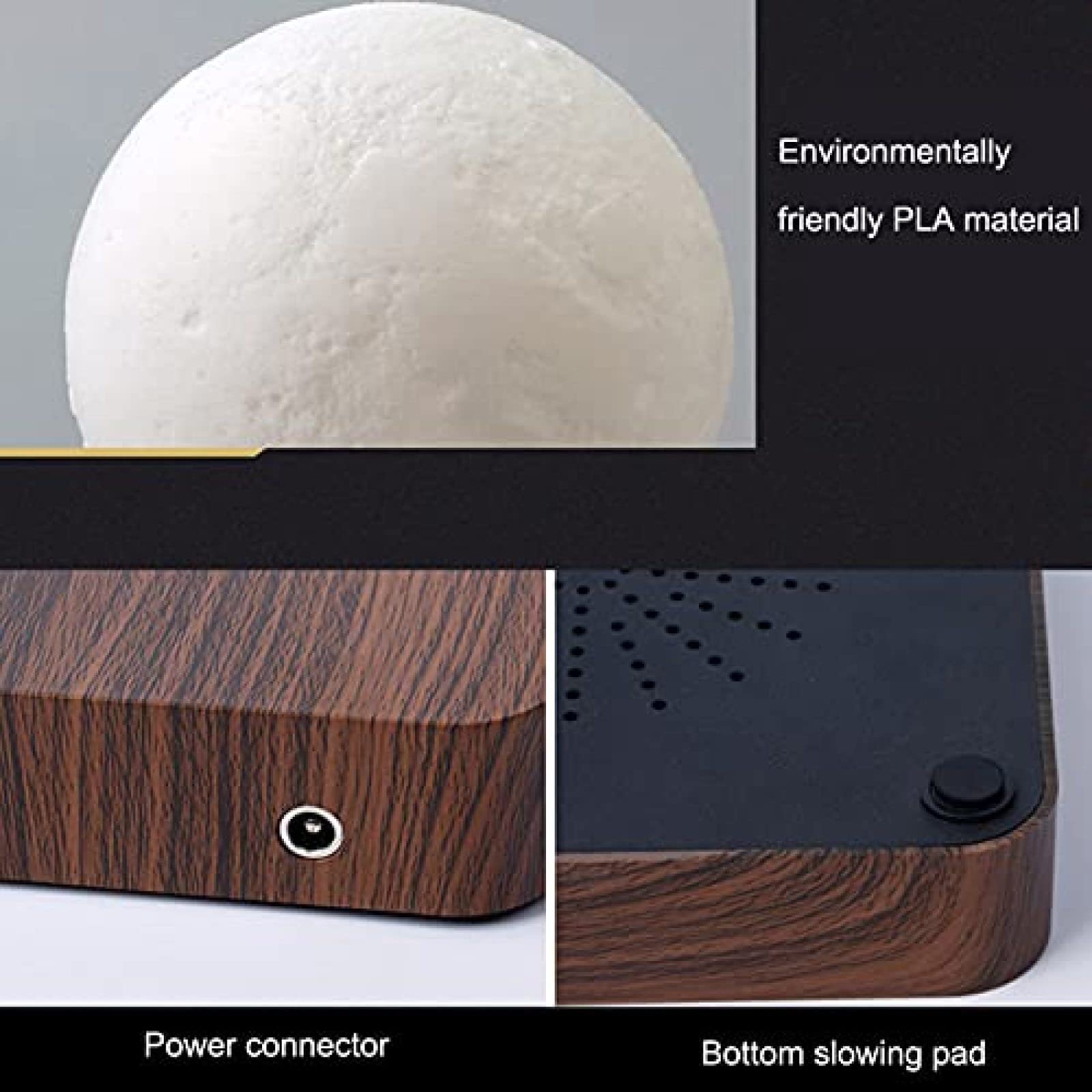 Lámpara De Luna Flotante, Lámpara De Luna Levitante Magnética, Luz De Luna LED De Impresión 3D, Luz Nocturna Decoración De La Habitación Brillo Luz De Luna Ajustable Cumpleaños para Niños 56