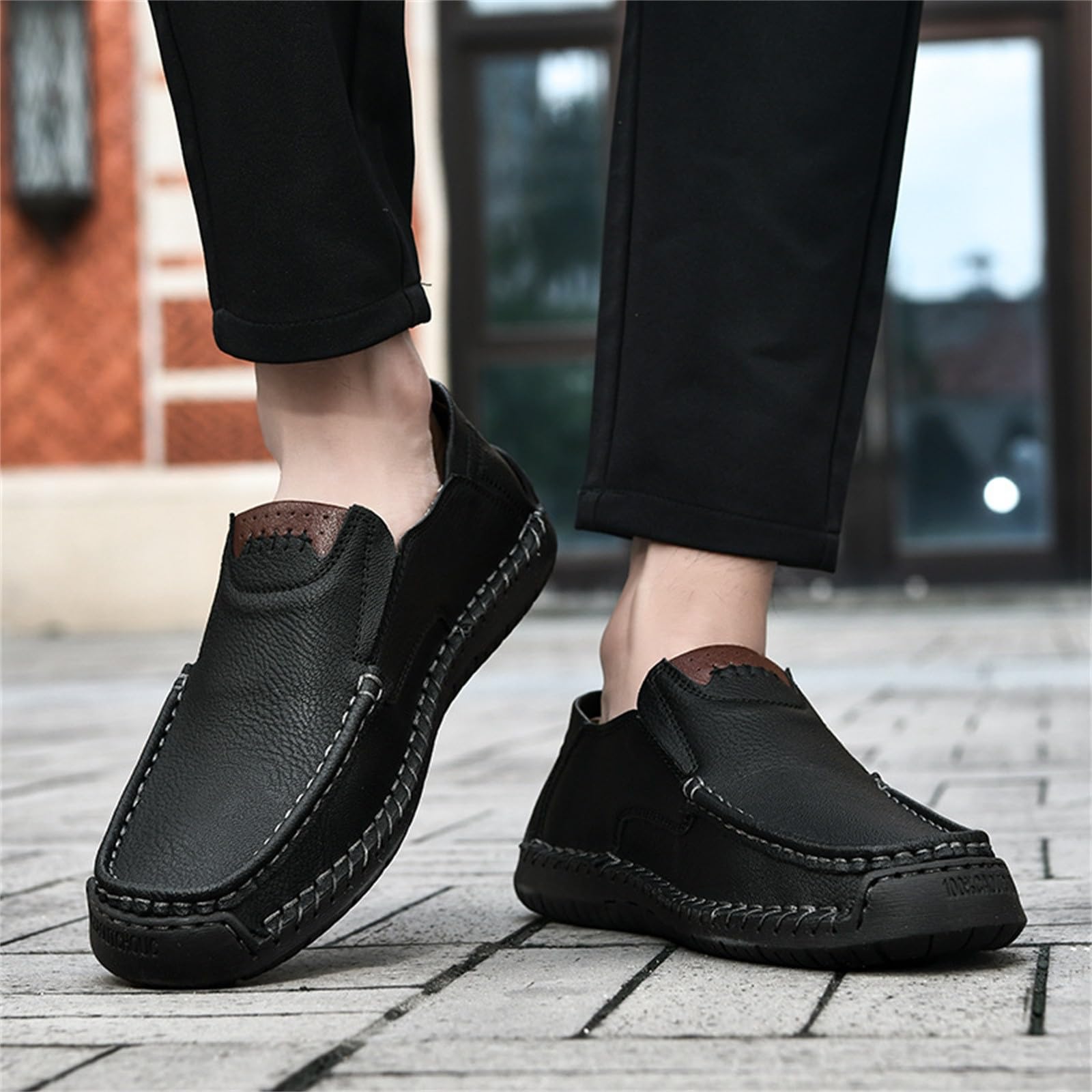 Mocassini piatti da uomo minimalista scarpe da negozio, comode e traspiranti, per il tempo libero, leggere, scarpe da passeggio, scarpe da trekking eleganti, scarpe urbane