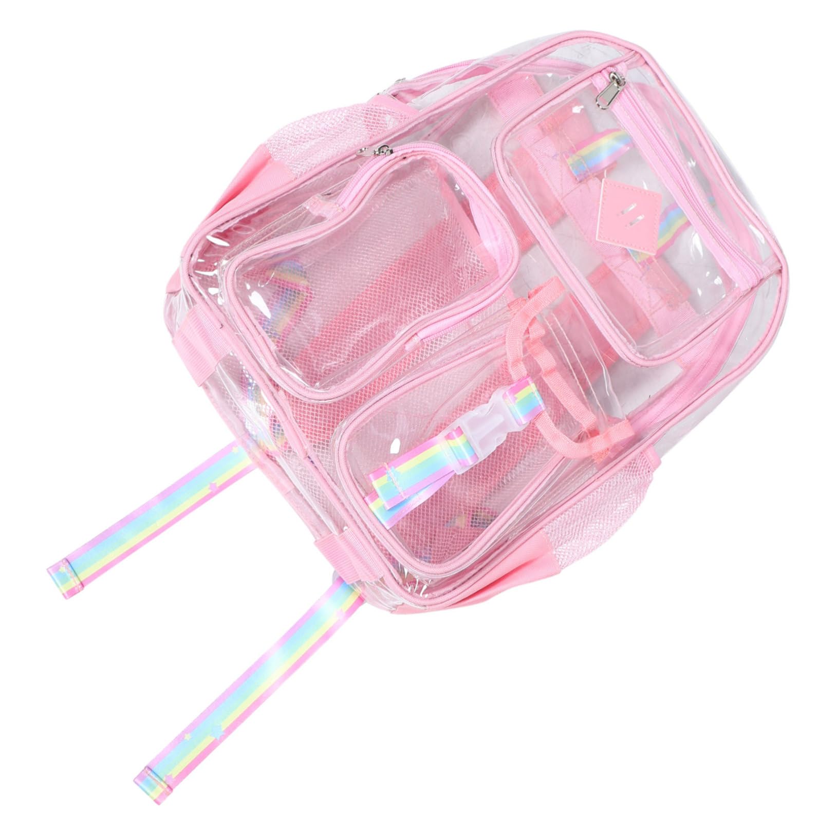 TOYANDONA Zaino Trasparente in Pvc Mini con Tasca Frontale, Zaino Piccolo per Eventi Stadio e Palestra, Design Leggero e Resistente