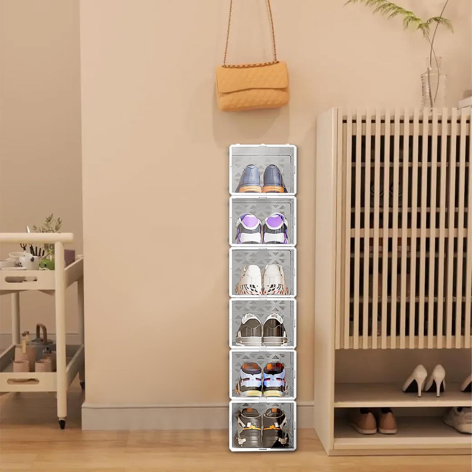 Stapelbare Schuh-Aufbewahrungsbox, staubdicht, platzsparend, faltbar, Schuhbehälter für Stiefel, Loafer und Sportschuhe – perfekt für Zuhause