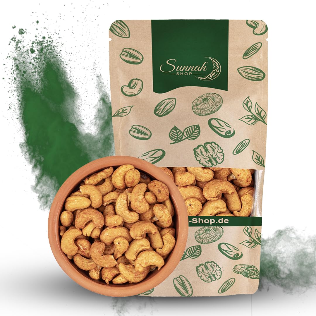 Sunnah Shop® Orzechy nerkowca pikantne | orzechy nerkowca prażone i solone z chili | idealne jako przekąski w międzyczasie, jako karma dla studentów lub jako pikantny składnik do wielu potraw, 5 kg