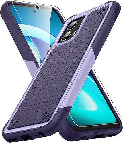 Funda para Moto G 5G 2023 con protector de pantalla probada contra caídas de grado militar, funda protectora resistente a prueba de golpes para