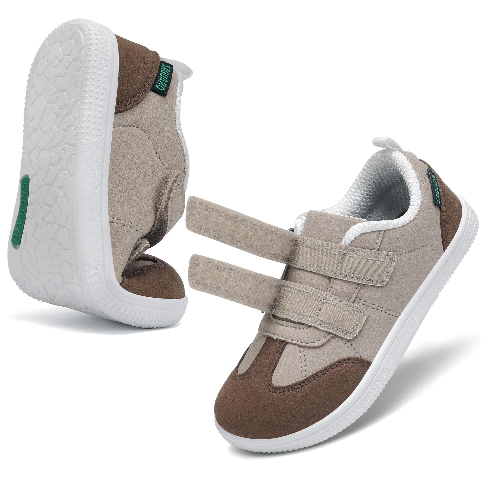 SAGUARO Saguaro Children's Casual Barefoot Shoes with Hook and Loop Closure, for Everyday and School, Gr.25-35