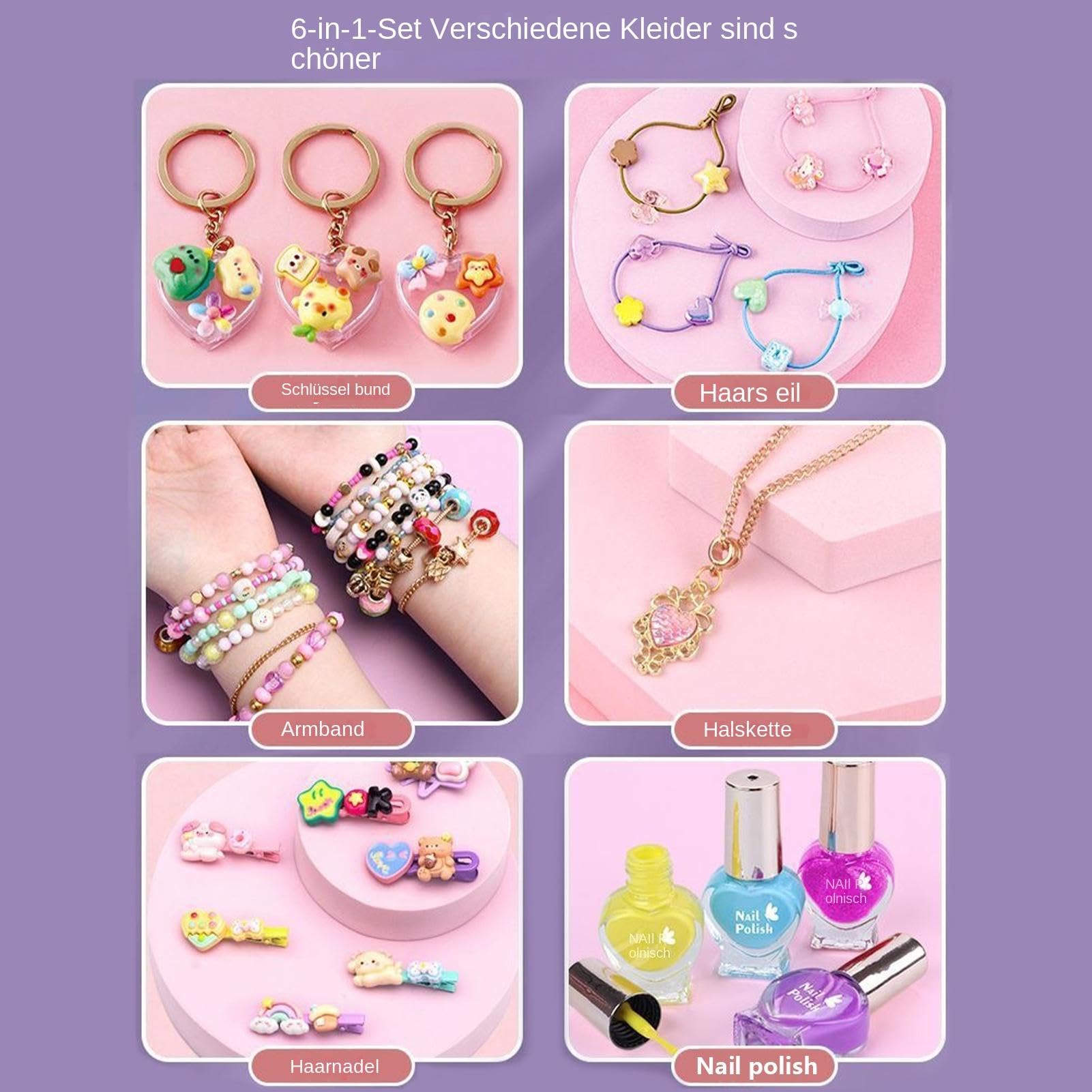 WJnflQN Schmuck Basteln Set für Kinder Elegantes interaktives Lern- und | Kinder Schmuck Armband Herstellungsset für Zuhause Schule Unterricht Picknick Spiel Kindergeburtstag