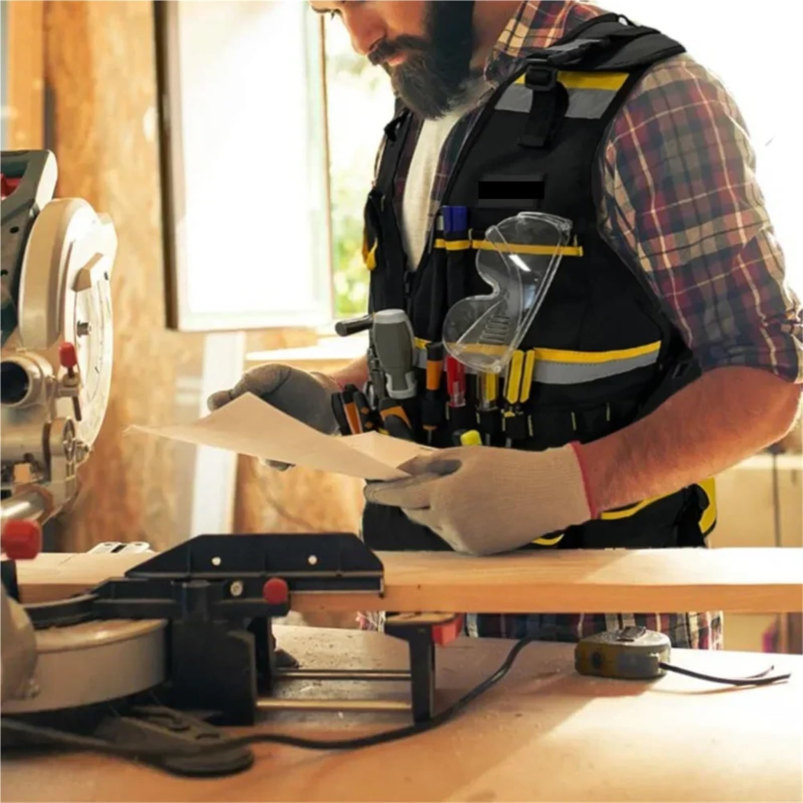Chaleco de Herramientas Portable Heavy Duty Tool Vest With Adjustable Shoulder Strap Durable Multi Pocket Bag For Electricians And Carpenters