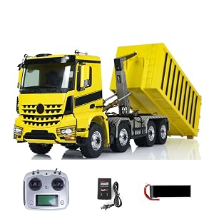LESU 1 14 Hydraulic RC Dump Truck Metal Roll On Off Tipper Waste Bin Car RTR 2-Speed Transmission
