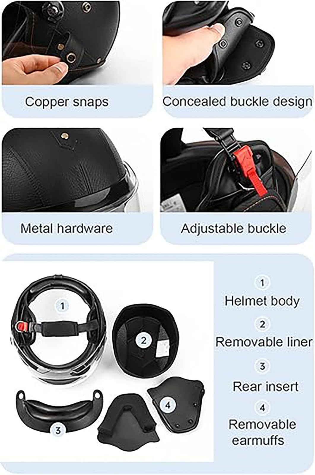 Casco Da Moto Aperto 3/4 Per Adulti Con Visiera, Per Moto, Scooter, Bici Elettrica, Ciclomotore, Cruiser, Caschi Per Uomo E Donna, Omologato ECE A10,XL/(61~62cm)