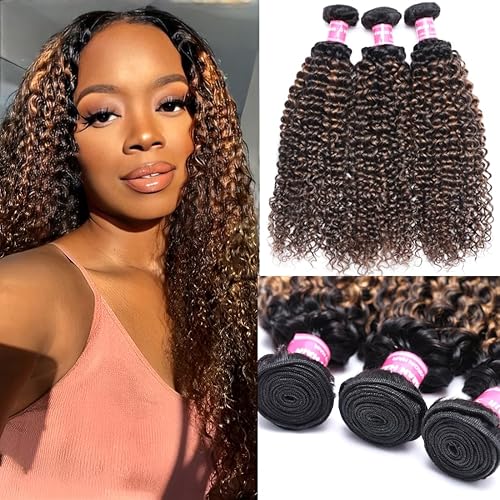 UNICE 3 manojos de cabello humano brasileño Remy con reflejos marrones, extensiones de cabello humano rubio balayage, trama de raĂces oscuras UNICE 3 manojos de cabello humano brasileño Remy con reflejos marrones, extensiones de cabello humano rubio balayage, trama de raĂces oscuras