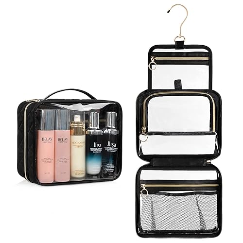 Miniatura 9 de CUBETASTIC Neceser de viaje, bolsa de maquillaje para mujer, bolsa de viaje portátil resistente al agua pequeña para artículos de tocador y
