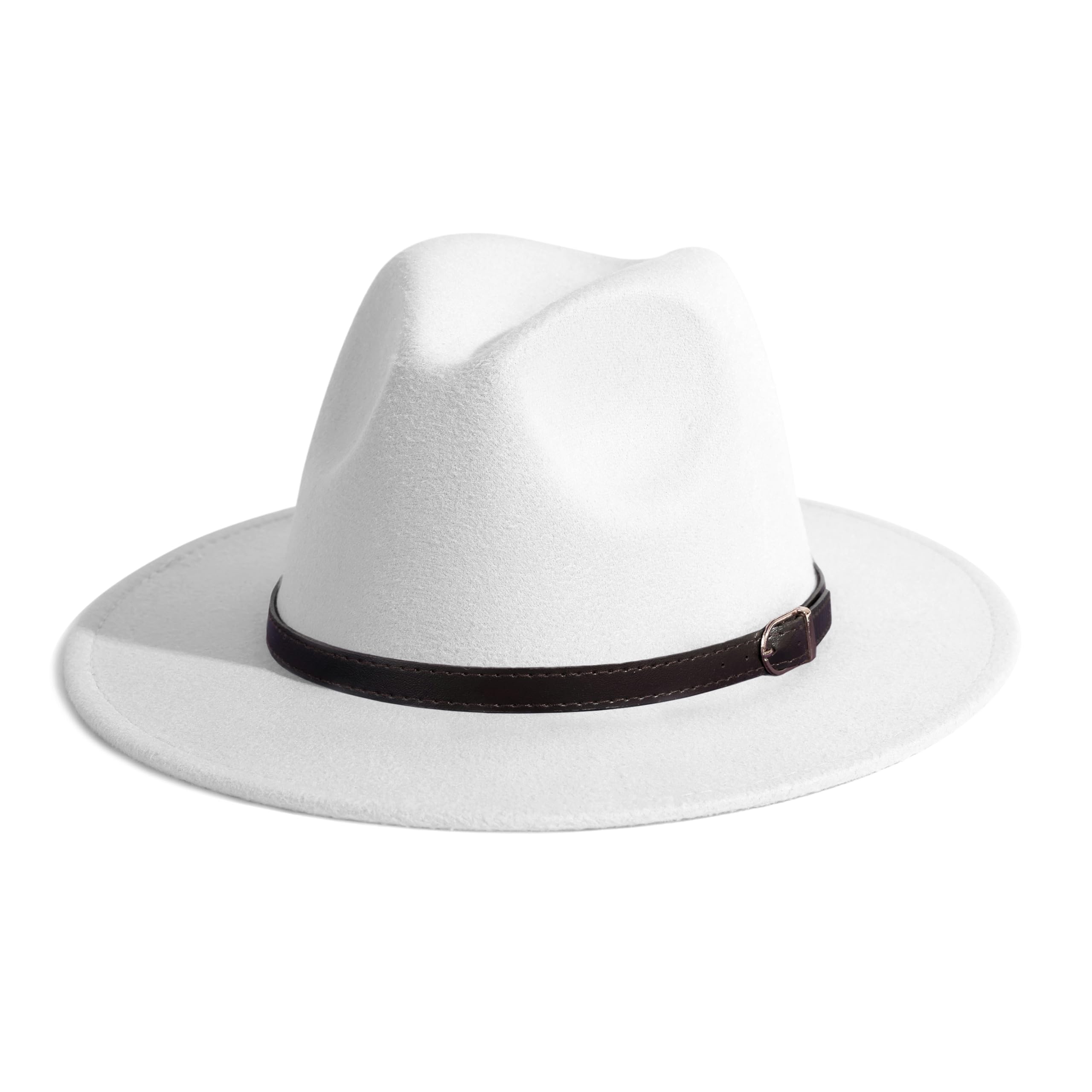 Gossifan Sombrero de Panamá para hombre y mujer, sombrero clásico de ala ancha con hebilla de cinturón