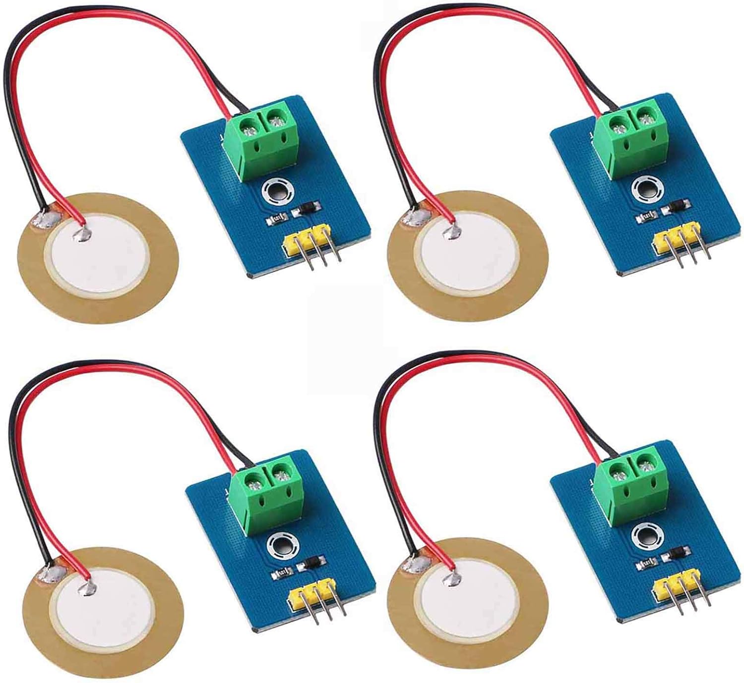 MakerHawk 4pcs Analog Ceramic Piezo Vibration Sensor Module 3.3V/5V for