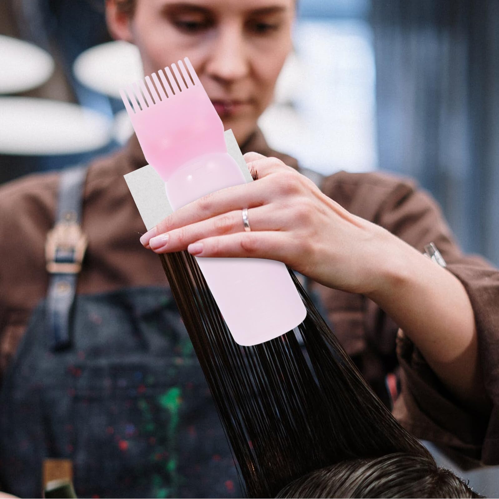 3 Stück Haarfärbeflasche mit Applikatorkamm Graduierte Messanzeige Gleichmäßige Farbabgabe Praktische Anwendung für Haarfärbung Professionelle Wurzelhaarfarbe Vielseitig
