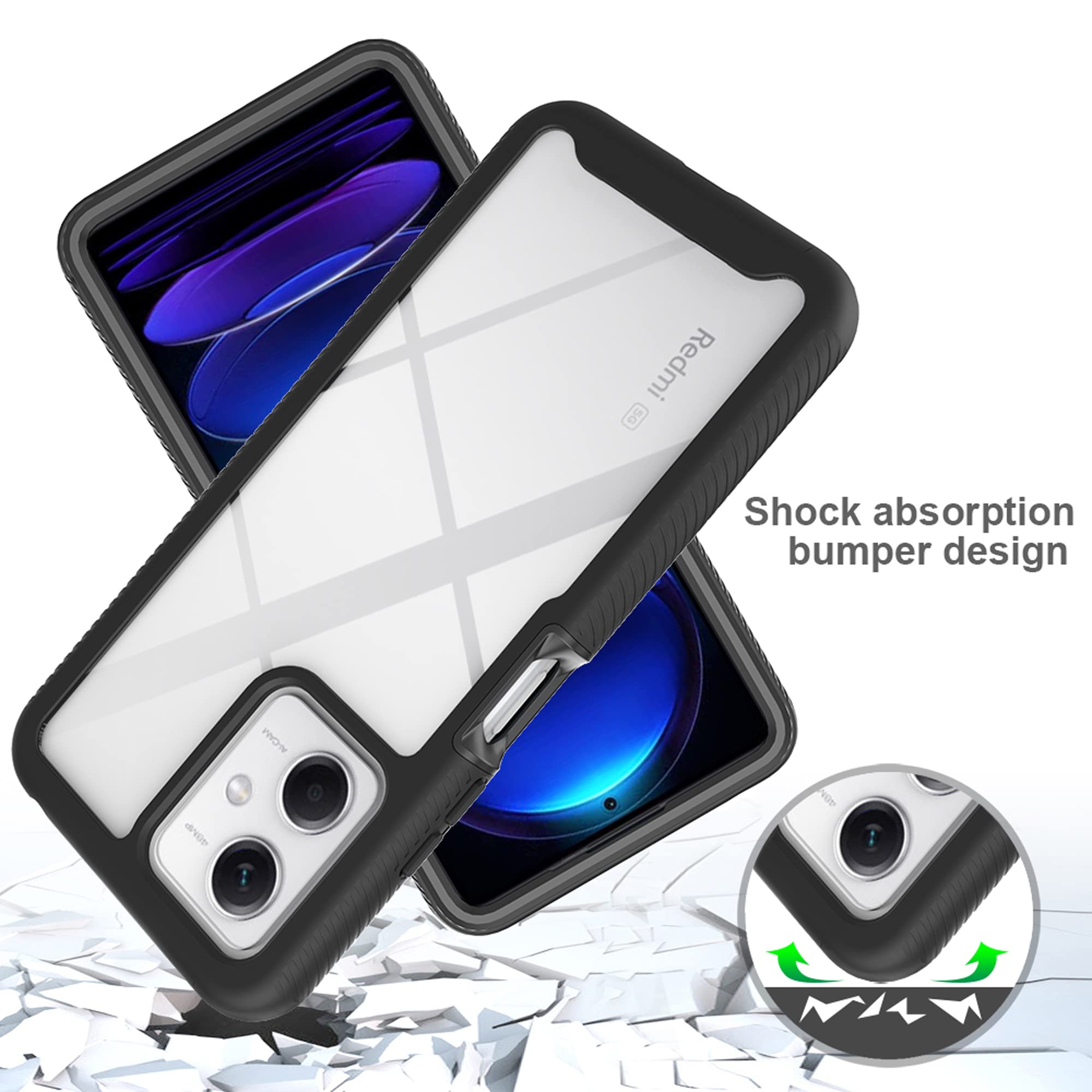 Yojiong Coque pour Xiaomi Poco X5 5G / Redmi Note 12 5G, Caméra Protection Glissante Etui avec