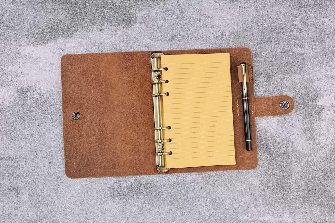 Amazon.co.jp: システム手帳 A6 本革 6穴 リング 20mm リフィル