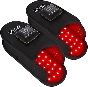 Cordless Red Light Therapy for Feet Pain Relief, Wireless Near Infrared Light Therapy Foot Devices with 4000mAh Battery, Portable Slippers for Relaxation