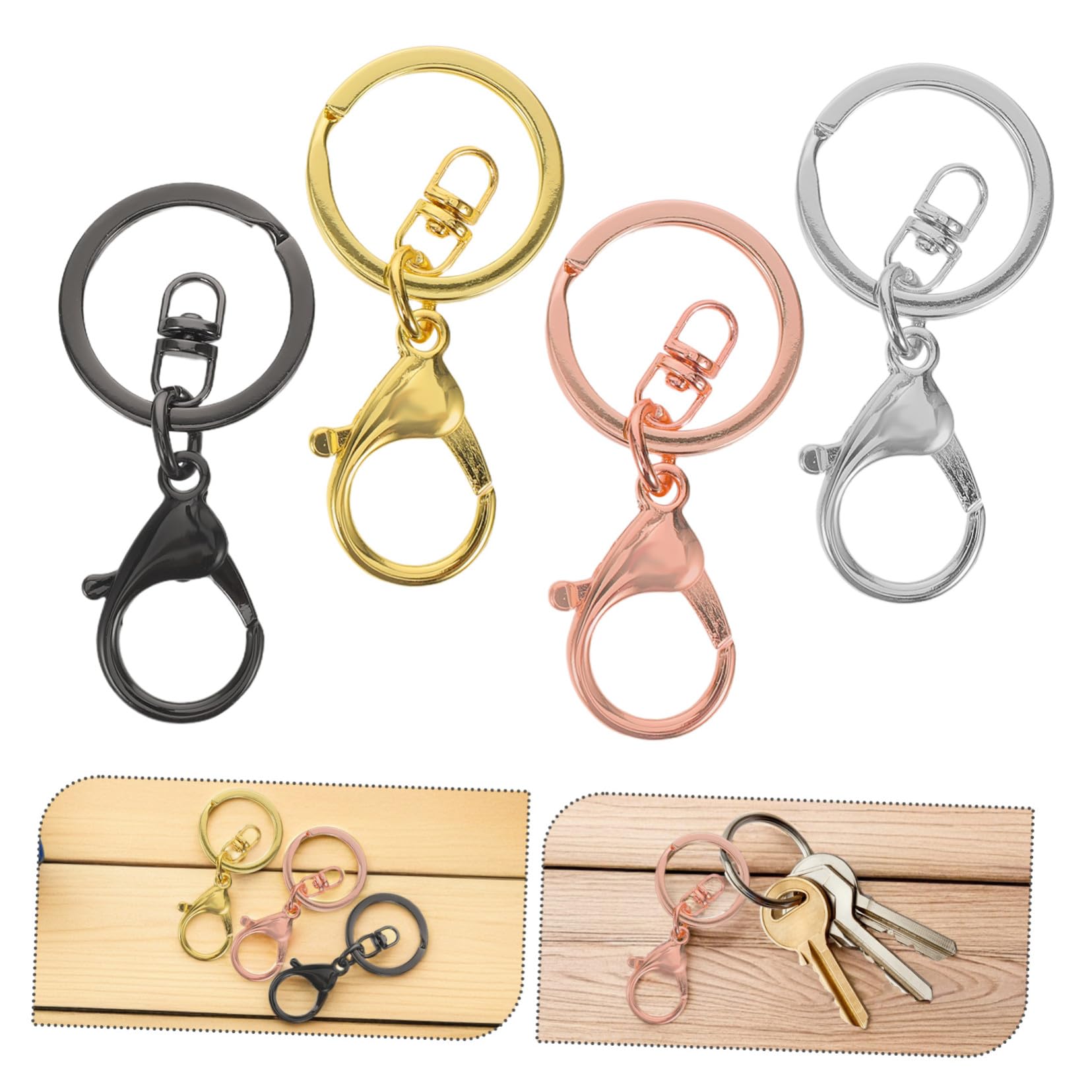 20 Pezzi Moschettoni in Metallo Resistente con Anelli Portachiavi Ganci Scatto per Artigianato Borse e Creazioni Robusto e Versatile per Gioielli e Accessori
