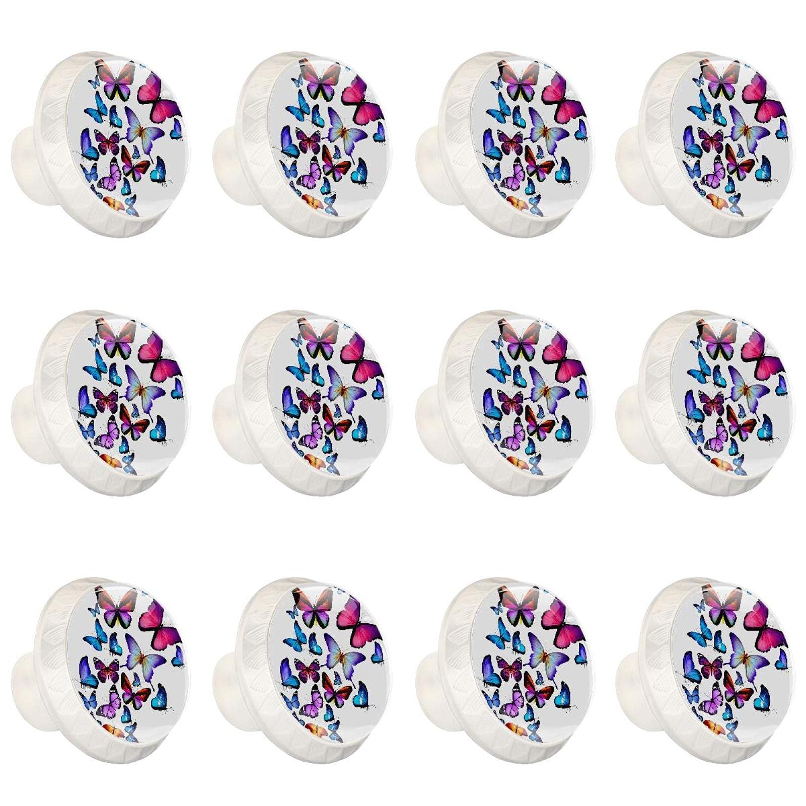 Poignées en verre cristal effet marbre coloré lot de 12 boutons tiroir cuisine et salle de bain