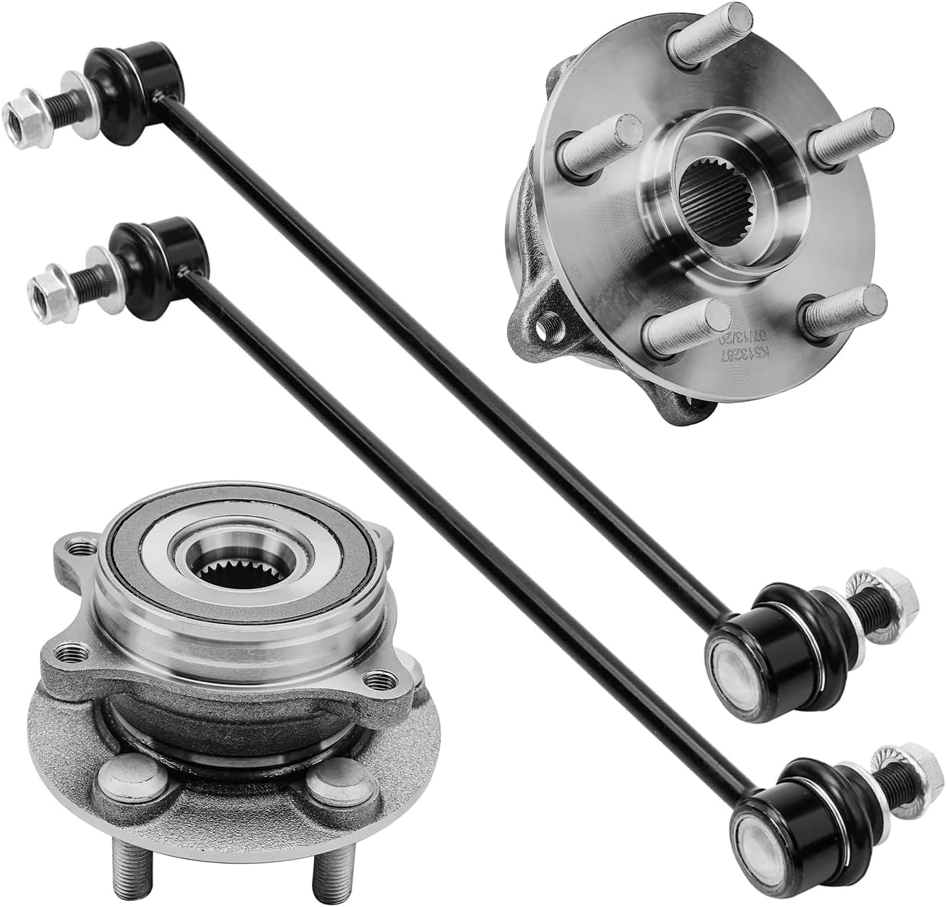 Detroit Axle - Front 4pc Wheel Bearing Hubs Kit for 10-15 Toyota Prius Plug-In, 11-17 Lexus CT200h, 2 Wheel Bearing and Hubs 2 Sway Bar Links 2010 2011 2012 2013 2014 2015 2016 2017 Replacement
