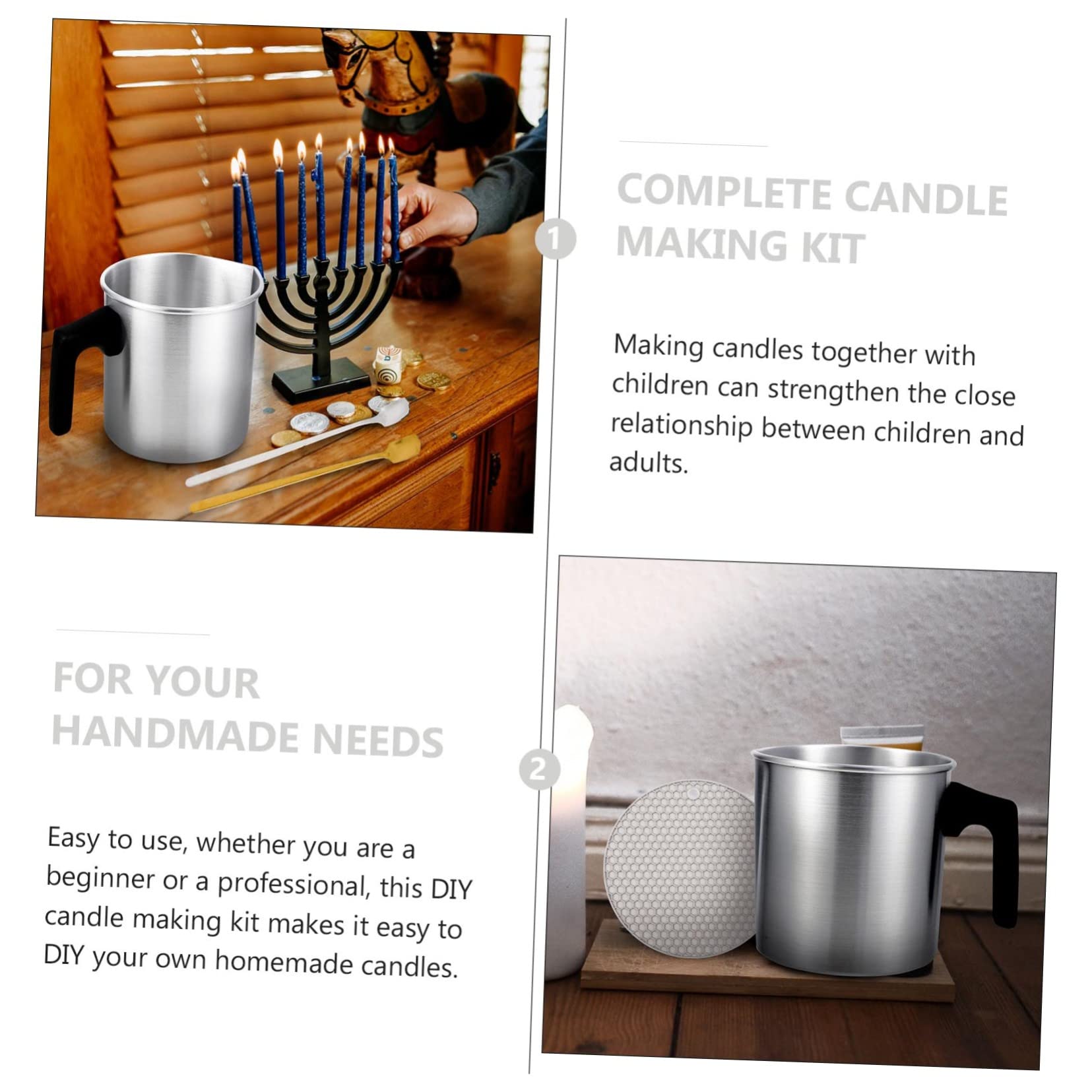 HOODANCOS Kit de Fabricación de Velas de Acero Inoxidable 1, 2 L, 1 Juego