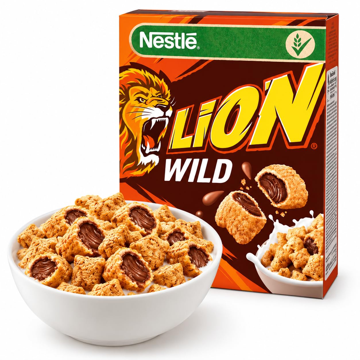 Nestlé Céréales pour petit-déjeuner fourrées LION Wild Crush au goût caramel-chocolat 12 x 360 g (4,32 kg)