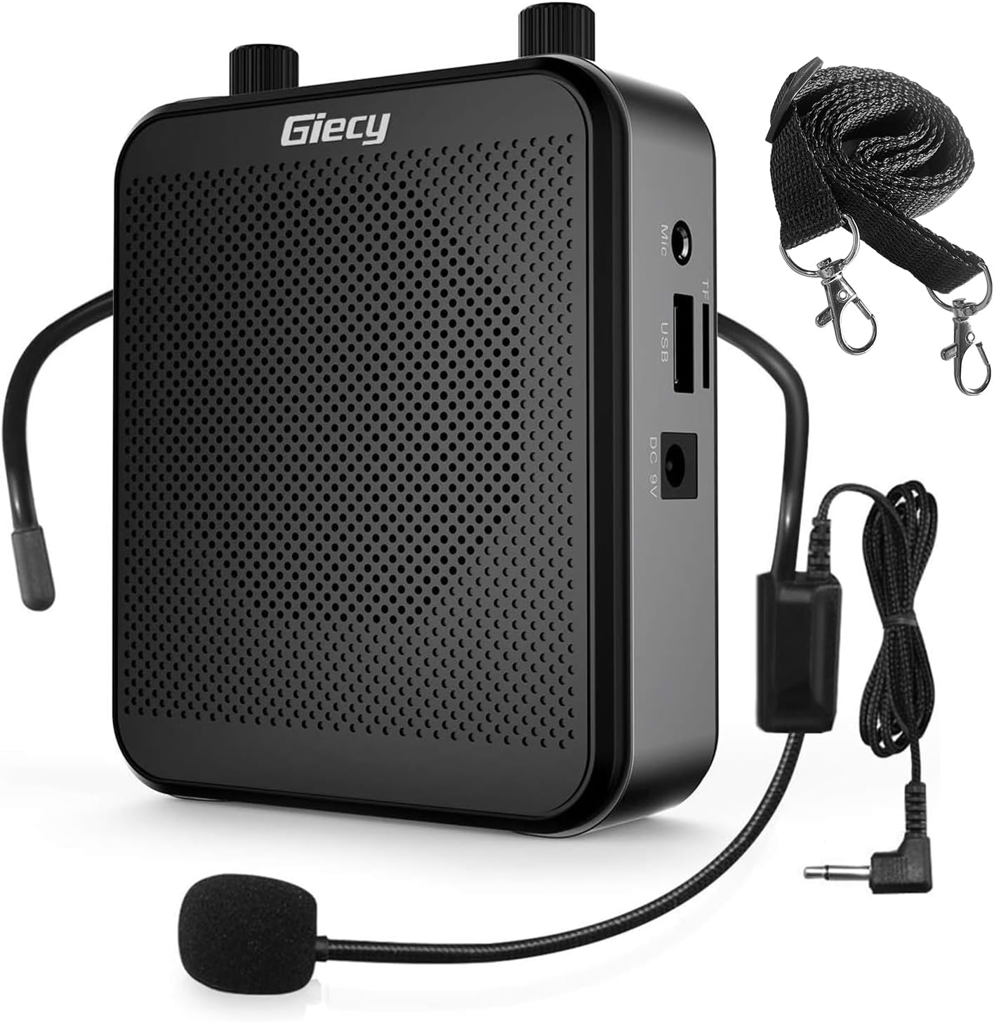 Portable Voice Amplifier, 30W 2800mAh Bluetooth Rechargeable Personal Voice Amplifier with Microphone Headset, PA System Speaker for Multiple