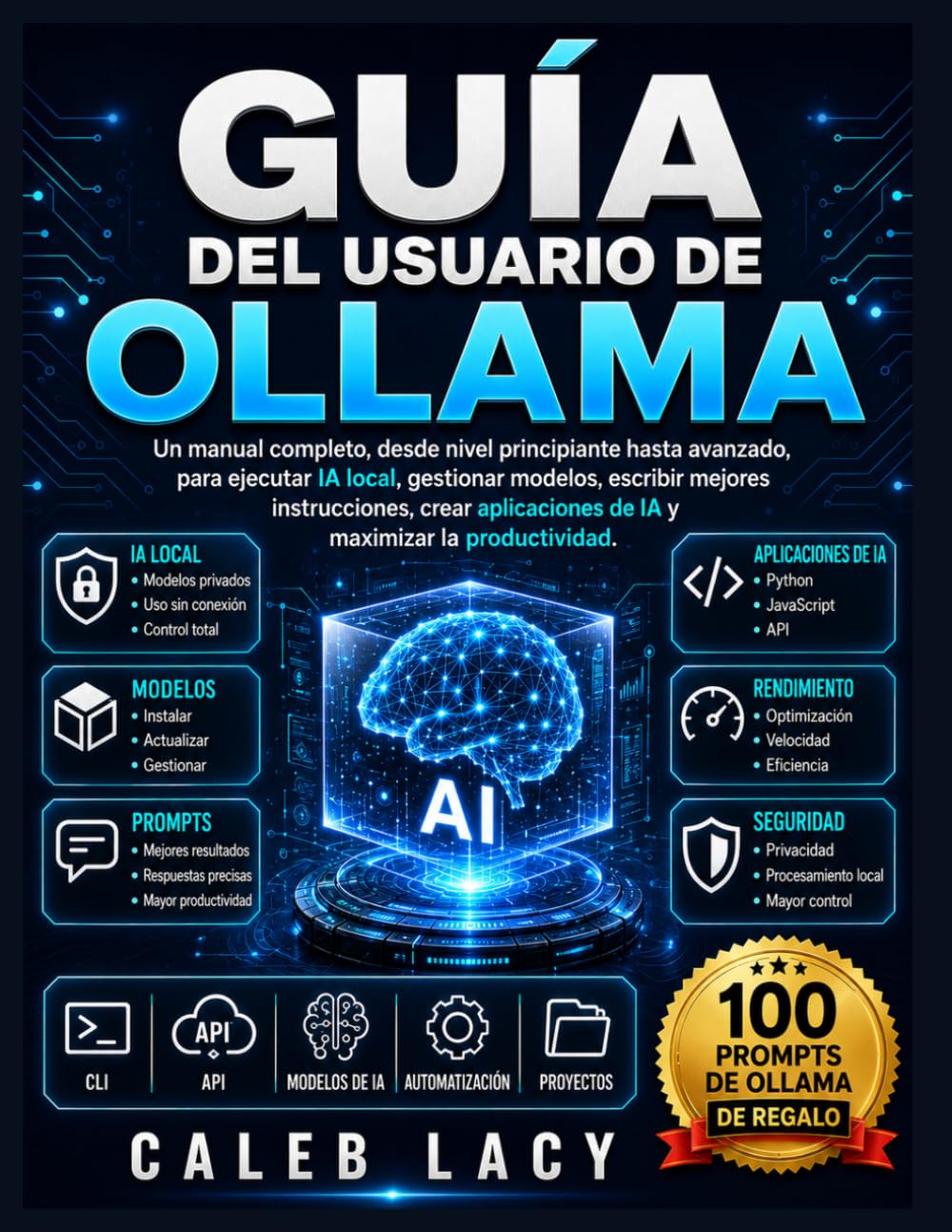 Guía del usuario de Ollama: Un manual completo, desde nivel principiante hasta avanzado, para ejecutar IA local, gestionar modelos, escribir mejores ... de IA y maximizar la productividad.