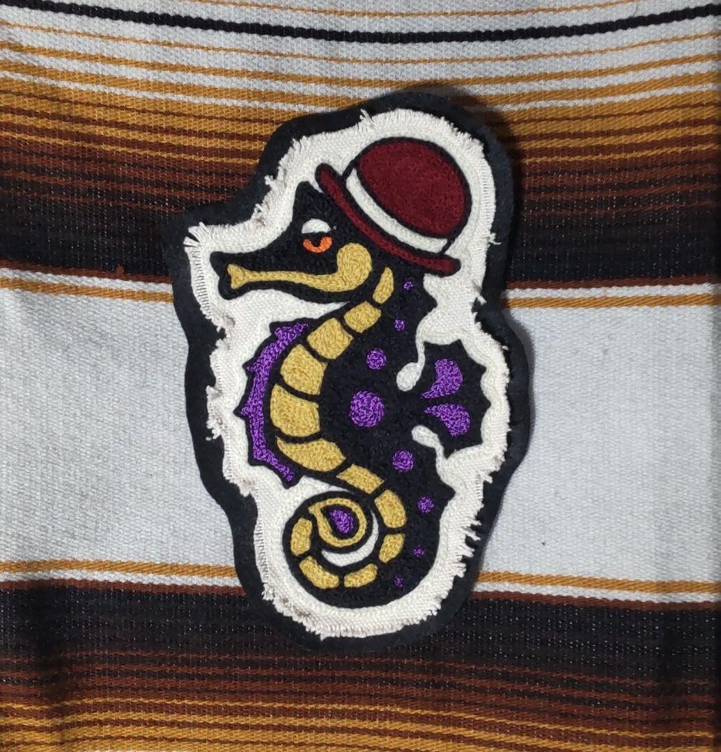 ヴィンテージワッペン JAPAN タツノオトシゴ 桜 Amazon.co.jp: チェーンステッチ ワッペン タツノオトシゴ