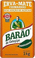 Erva-Mate Tradicional A Vácuo Barão 1Kg, Erva Mate Tradicional Padrão Gaúcho Para Chimarrão, Laranja, Sabor Autêntico Da Pátria Gaúcha, Folhas Nativas Selecionadas, Tradição E Qualidade Desde 1951
