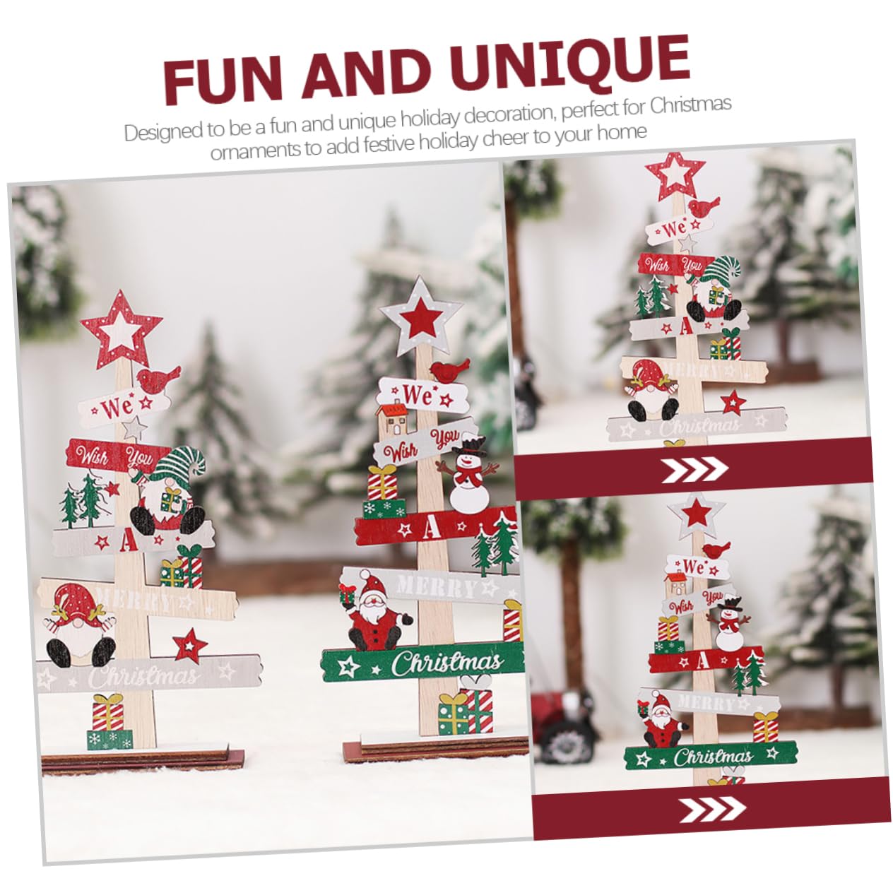 TOPBATHY 10 Piezas Adornos para arboles de Navidad Letrero de Mesa de árbol de Navidad Decoración de Chimenea Decoración de Mesa de Aniversario Ornamento Suministros de Navidad