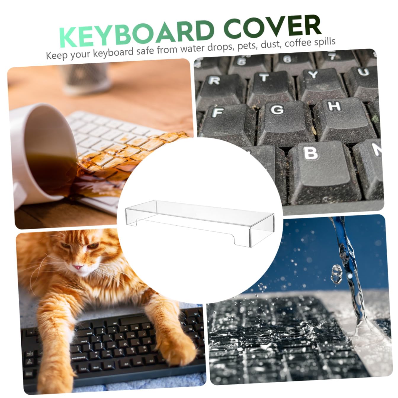 Protector de Teclado Acrílico Transparente Funda Antisalpicaduras