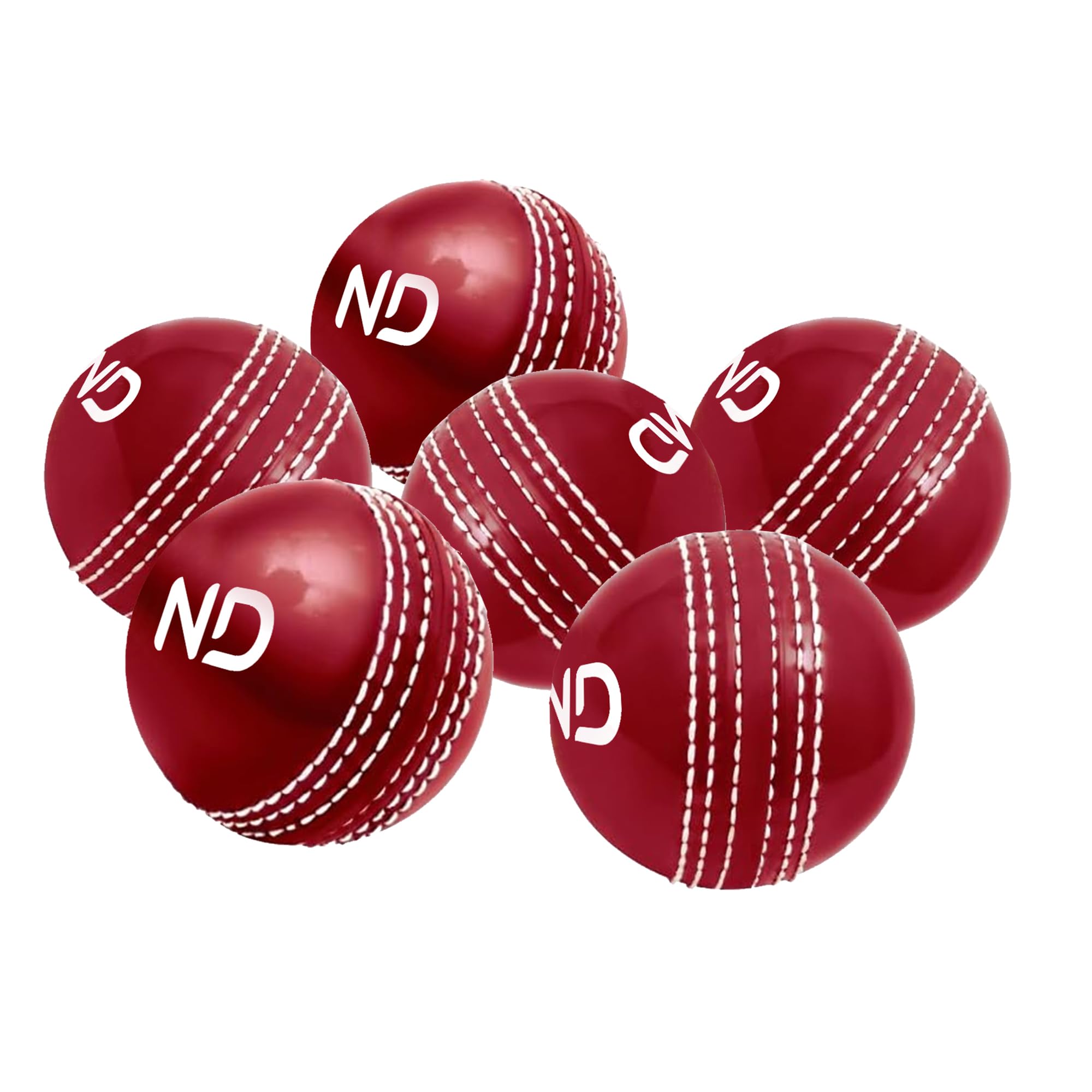 ND Sports Incrediball Cricket Ball – Pack of 1, 3, or 6 – Durable Red Rubber Practice & Training Ball for Adults – Ideal for Net Practice, Coaching Sessions & Casual Matches (Pack 6, Red)