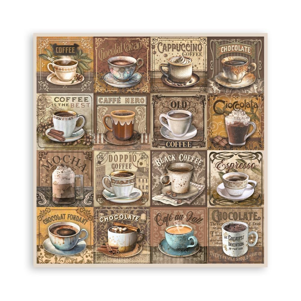 Scrapbooking Pad 22 hojas cm 20,3 x 20,3 (8 pulgadas x 8 pulgadas) Single Face Coffee and Chocolate