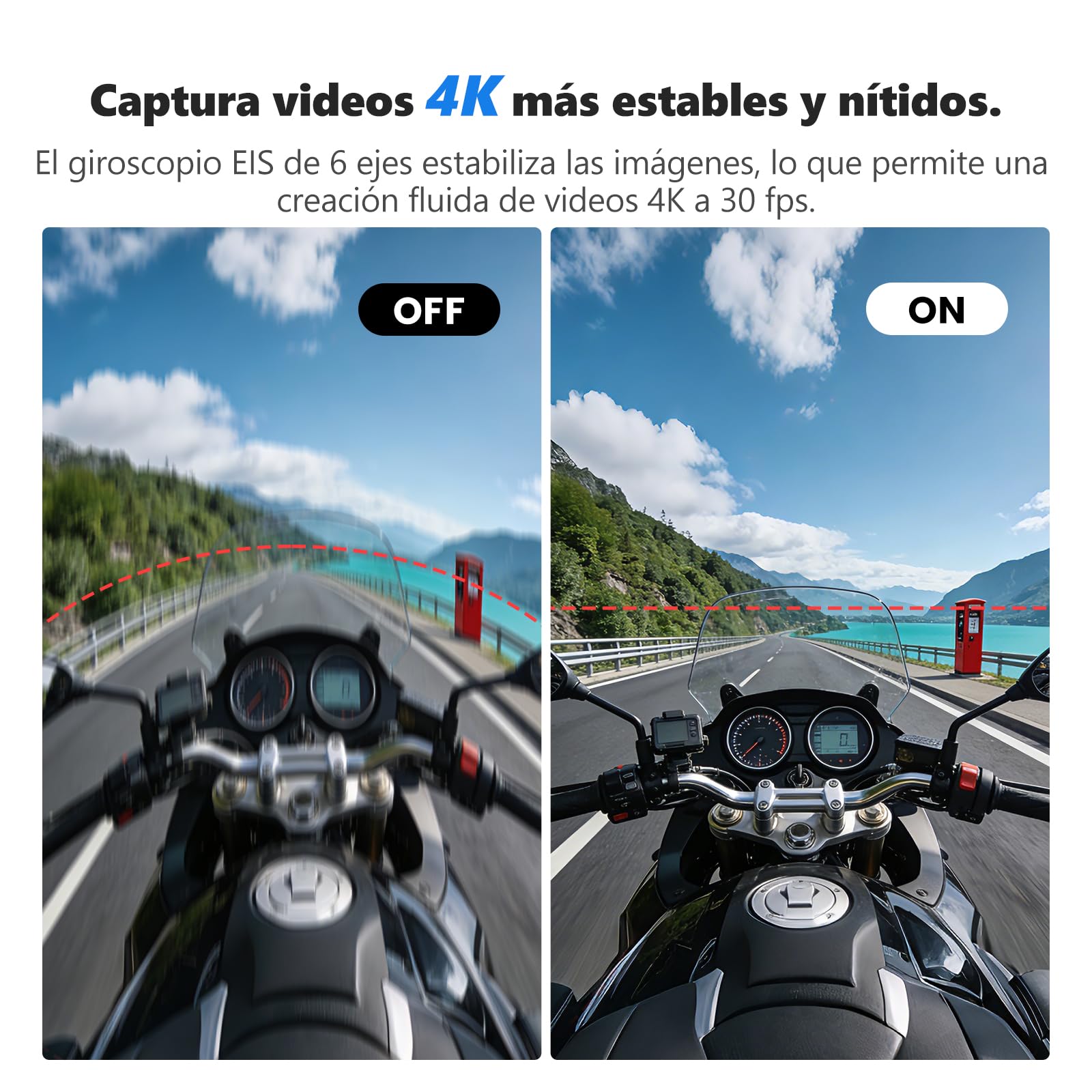 4K 30FPS Vlogging Cámara, 64GB Bodycam, Manos Libres POV Camera, 150°minúscula Action Cam estanca 30m, 6 ejes Stabilisierung Camara Deportiva para montar esquí, mini Vlog, 4.5 horas de batería